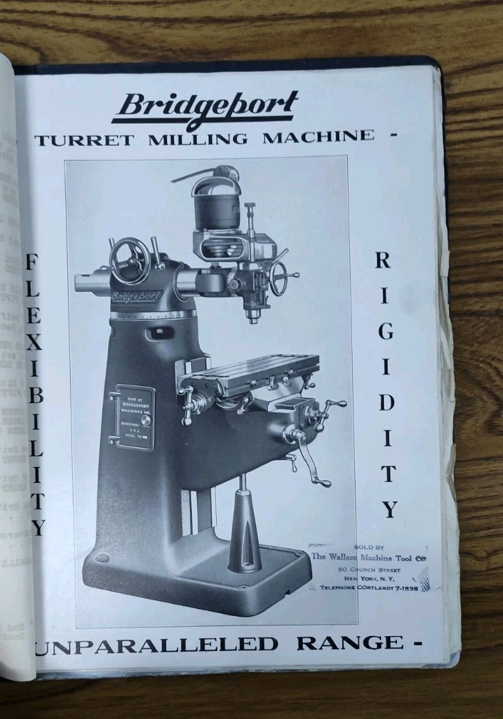 Wallace Industrial Machine Tool Supply Brochure Folder Bridgeport Vtg Catalog