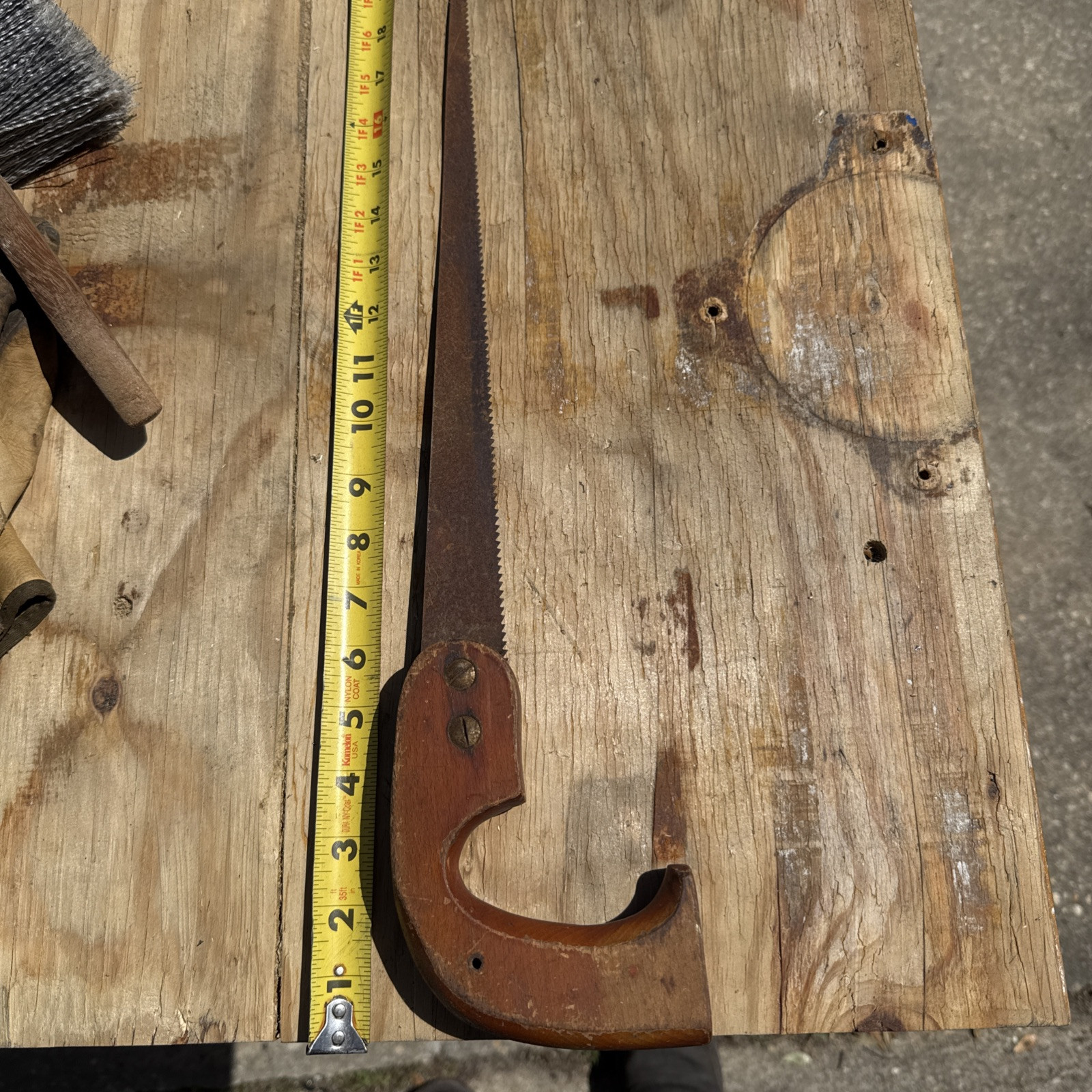 Vintage Keyhole Saw Wood Handle Steel Blade