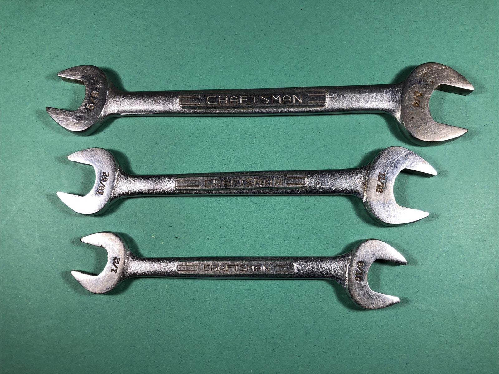 VTG Craftsman Open Wrench 3 Lot | 1/2×9/16 19/32×11/16 5/8×3/4 | =V= Series USA