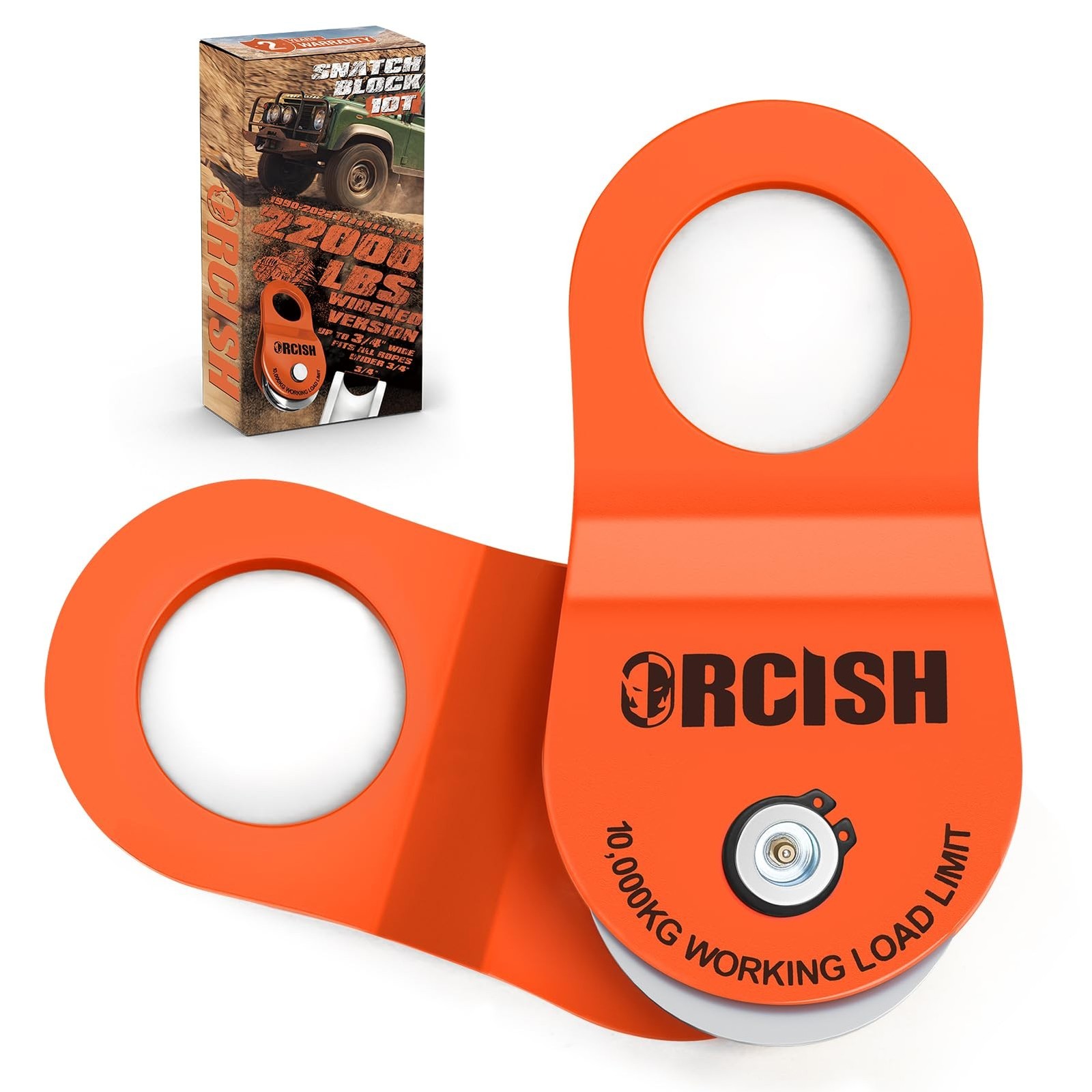 ORCISH 10 Ton Snatch Block, 22,000 LBS Capacity Block and Tackle Pulley Syste…