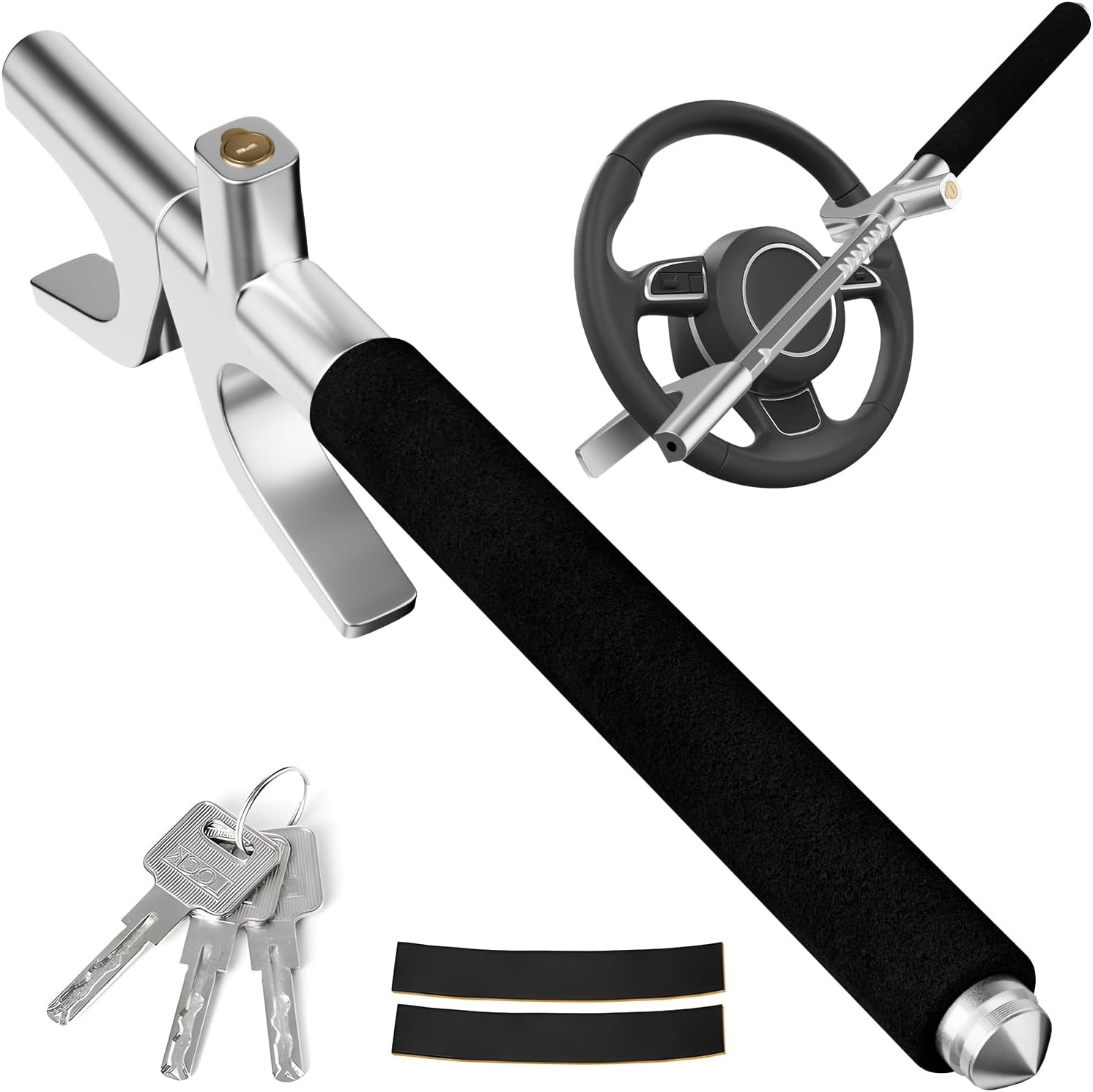 Steering Wheel Lock Universal Security Car Locks with Safety Hammer Heavy Duty C