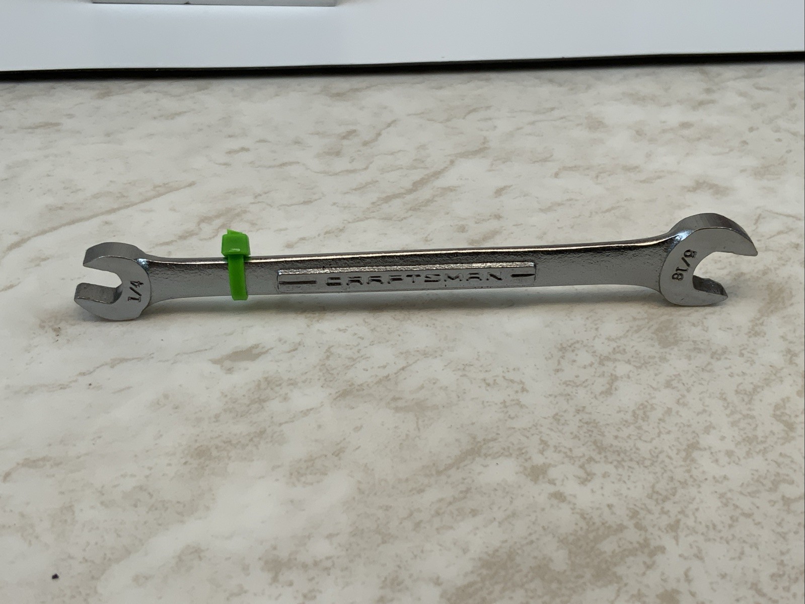Craftsman -V- 1/4in. X 5/16in. Open End Wrench, USA Made – Green Tag