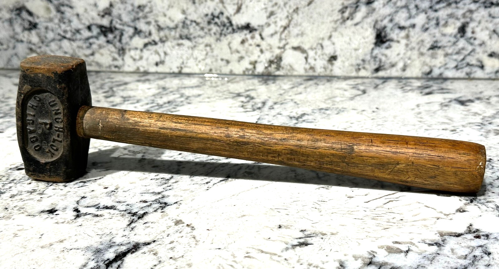 PUNCH-LOK P Chicago Forging Vintage Mini Sledge Hammer w/ OG Wood Handle GUC
