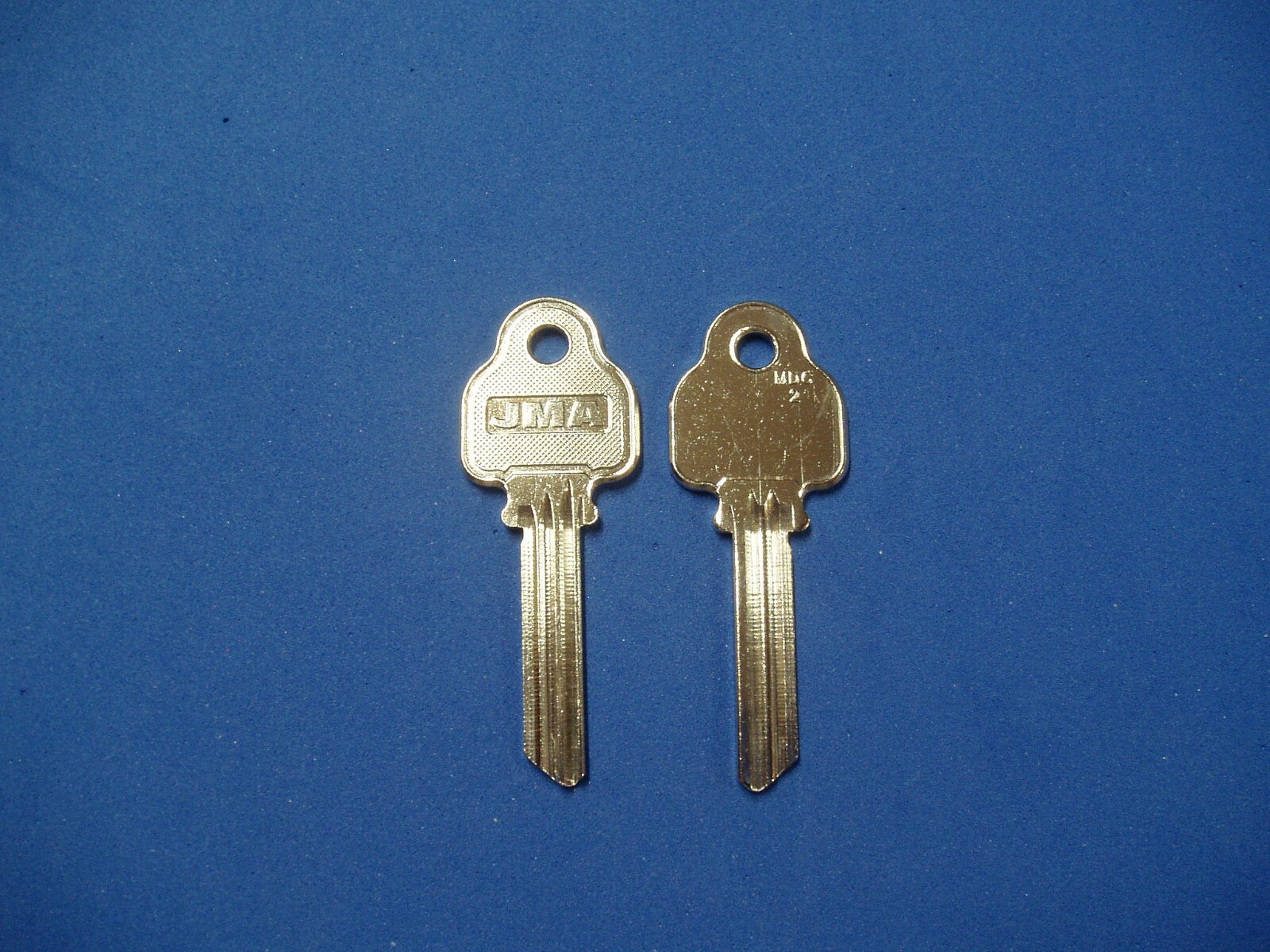 TWO KEY BLANKS FIT MEDECO LOCKS JMA #A1517 NICKEL PLATED LEVEL 2 6-PIN