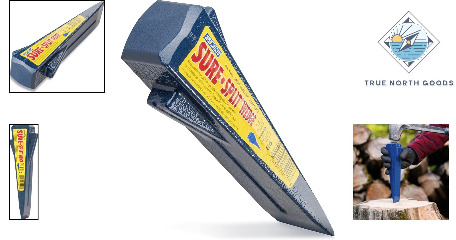 Revolutionary 5-Pound Sure Split Wedge – Easy Wood Splitting Tool with Edge Fins