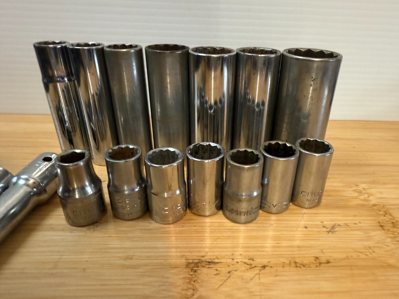 LOT OF 18 ASSORTED Craftsman Vintage Sockets,Extensions,Swivel 1/2″ Drive