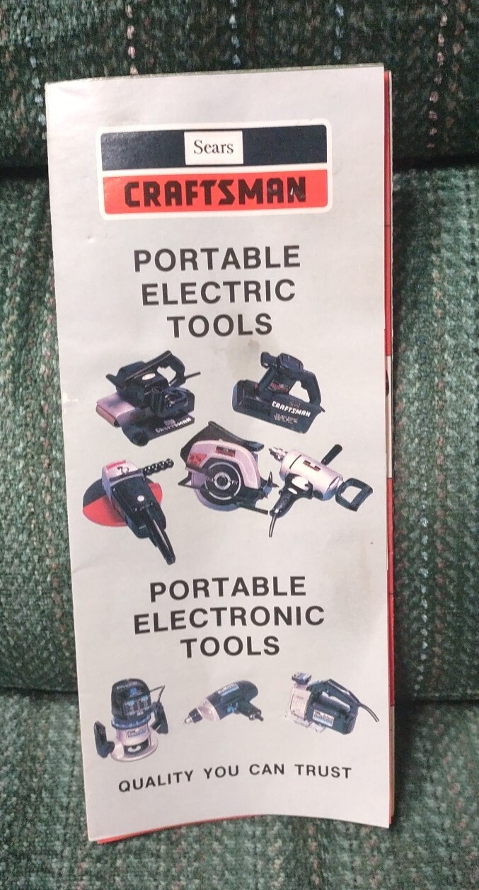 Vintage Sears Craftsman 1983 Portable Electric Tools Catalog Pamphlet