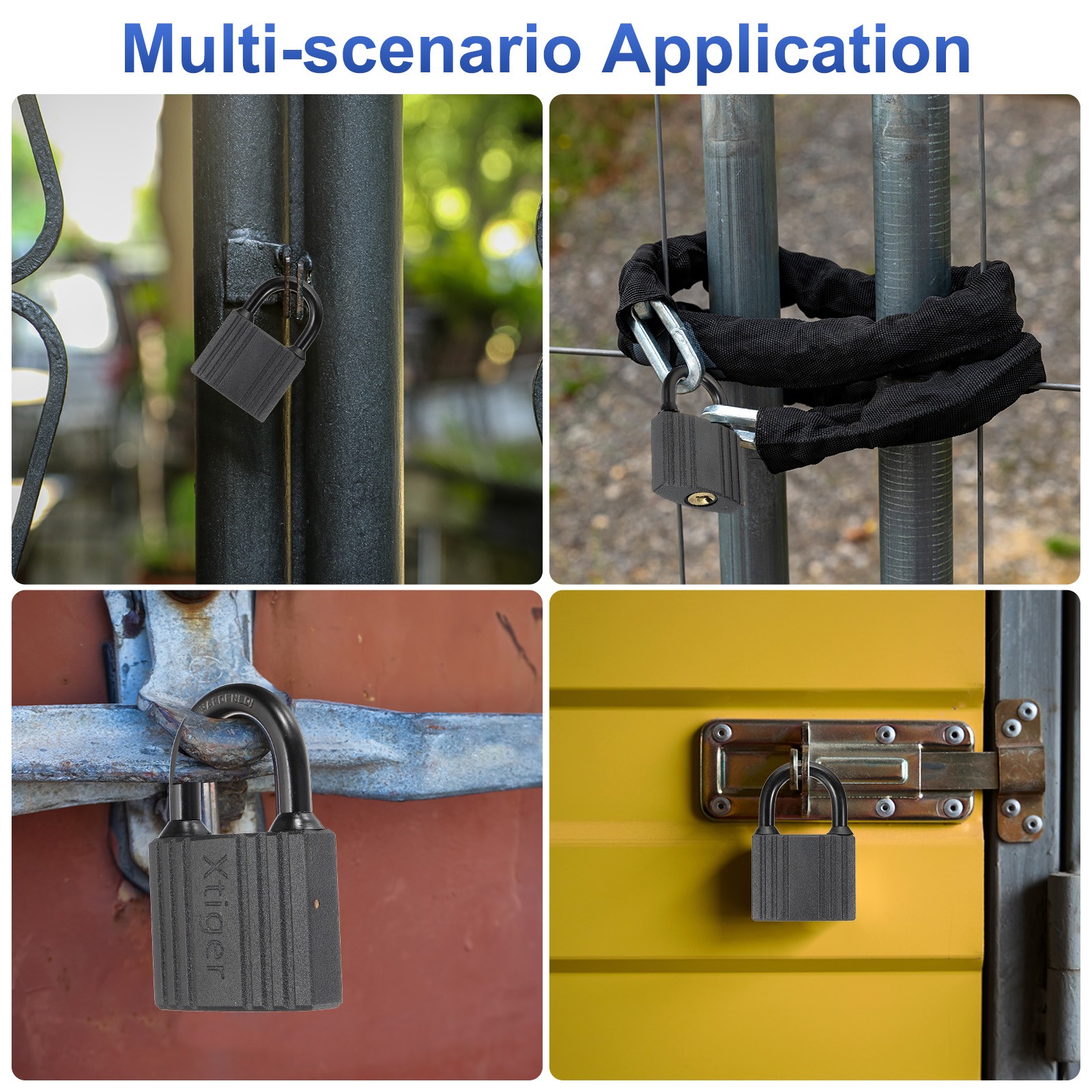 2Set Waterproof Padlocks 32mm / 1.26 Inch Alloy Steel Short Beam Locks Black