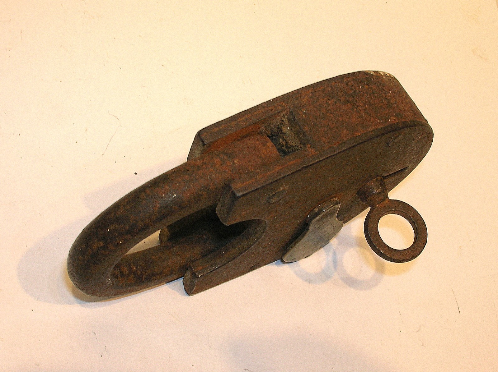 LOT OF TWO 1800’S ANTIQUE LOCKS – IRON WITH KEY AND BRASS WITH MECHANICAL HANDLE