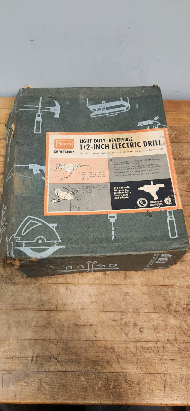 Vintage Craftsman Electric 1/2″ Reversible Industrial Drill 9_1105