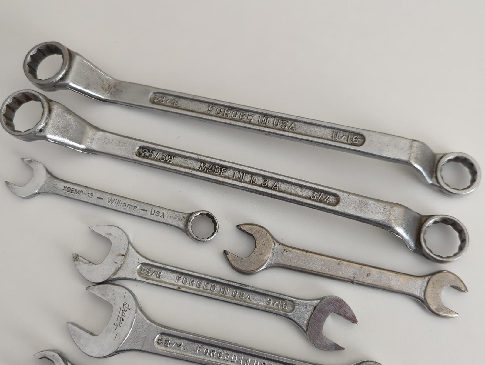 Vintage USA Wrench Lot Companion Williams Penens Corp S-K Tools Action