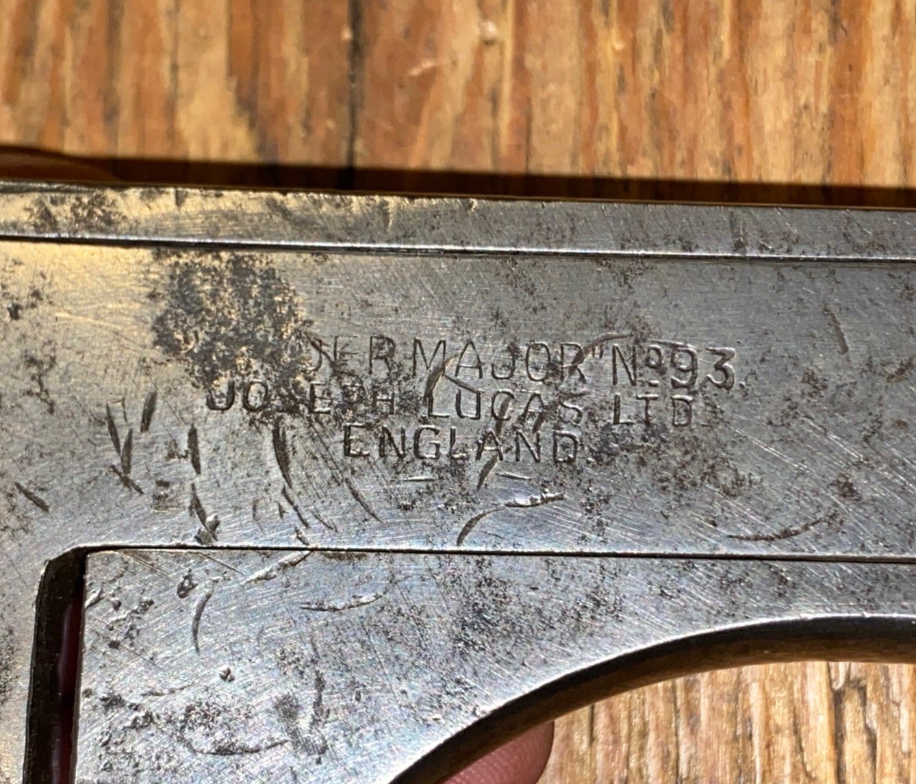 VINTAGE WW2 ADJUSTABLE WRENCH J LUCAS No93 GIRDER MAJOR BROAD ARROW DATED 1943