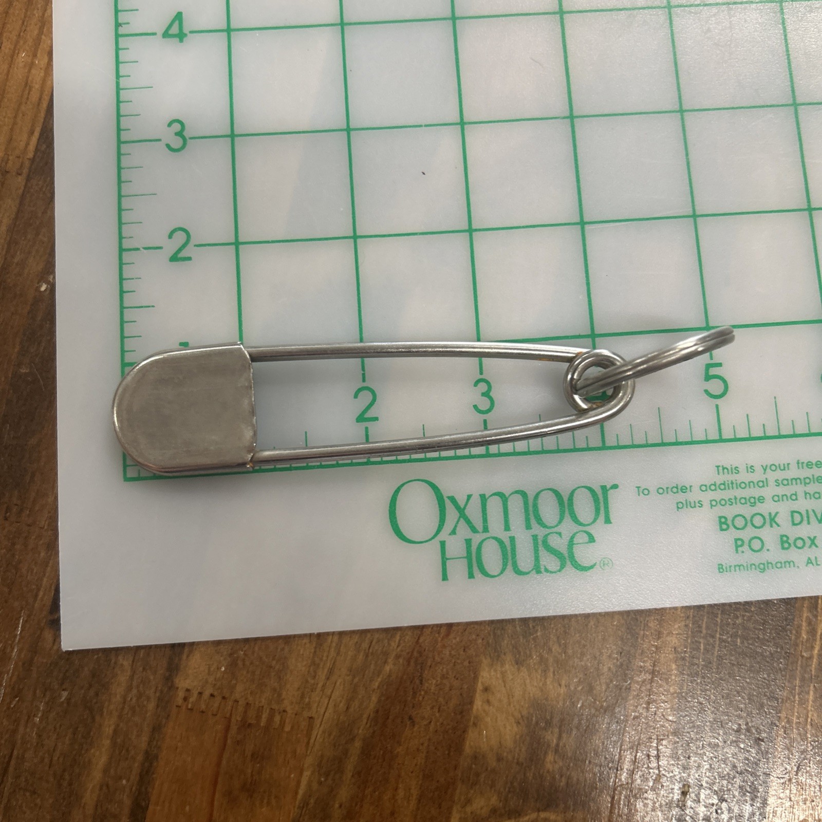 Silver Tone Vintage Risdon Key Tag 4” Large Safety Pin Keychain Key Ring