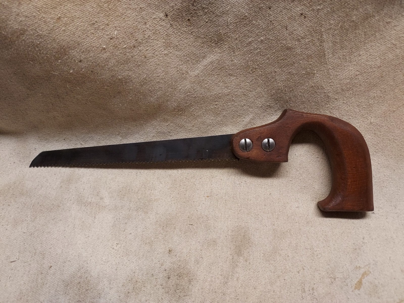 VINTAGE KEY HOLE SAW 8″ BLADE WITH WOODEN OAK HANDLE USED CONDITION 13″ OVER ALL