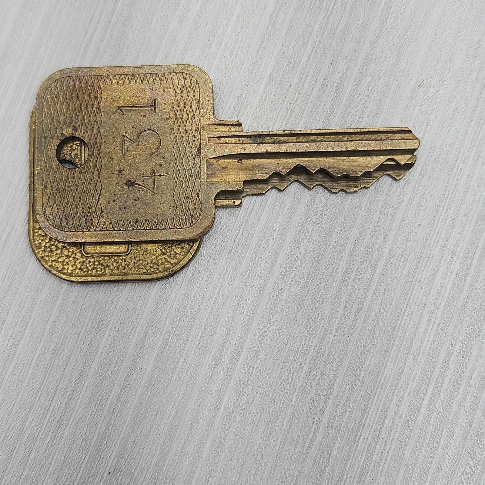 Vintage Curtis SC-9 Brass Keys Pair Number 431 Textured Square Head Industrial