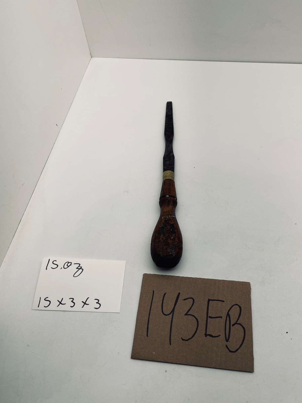 Vintage Turnscrew/ Screw driver w/ wooden handle G.W.M. Cast Steel 15″