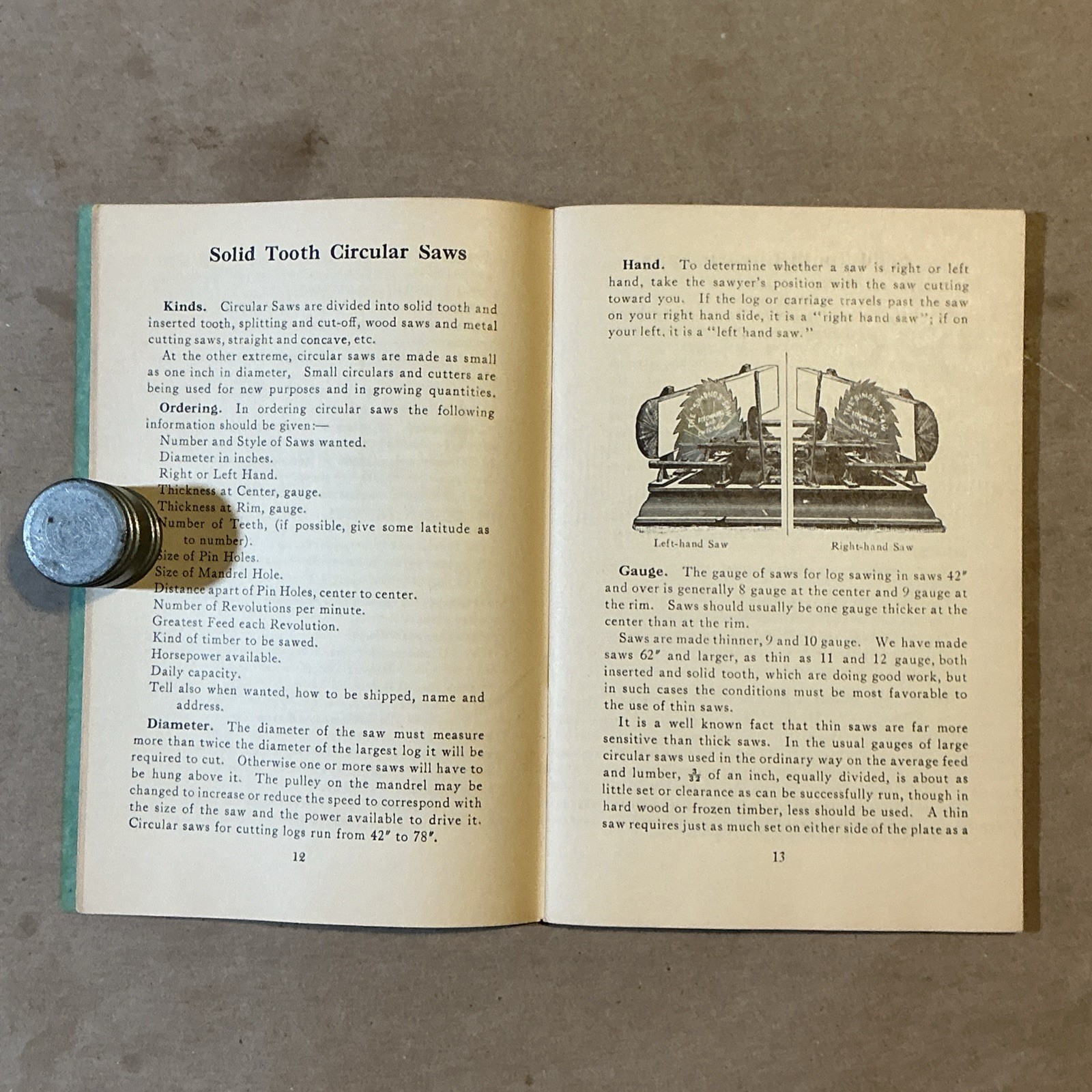 1937 Circular Saw Guidebook Simone’s Saw And Steel Co. Fitchburg MA INV-P1135