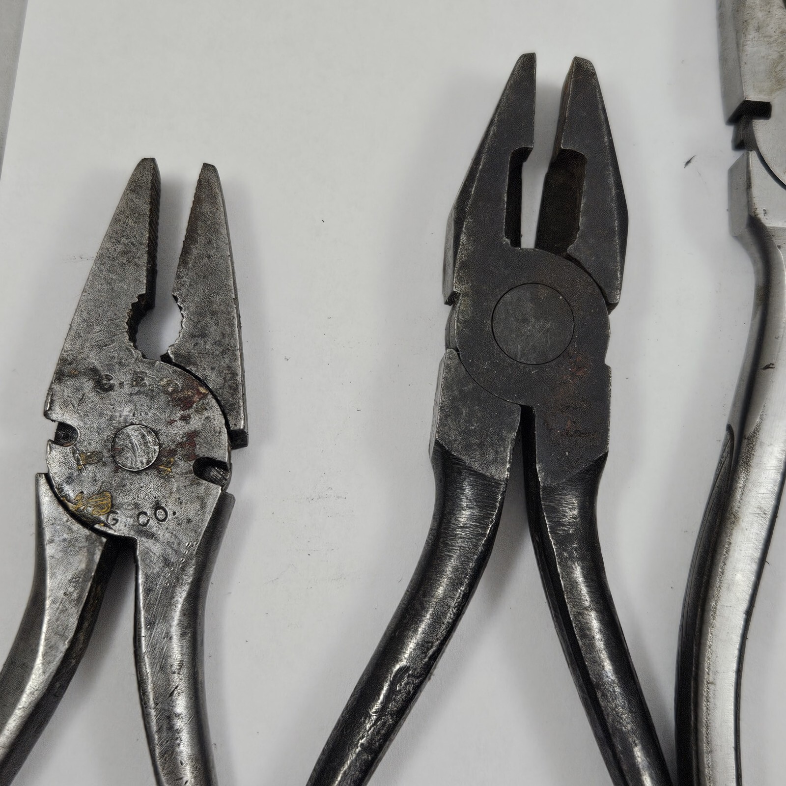 4 Vintage Linemans Pliers Side Cutter Lot Germany USA Diagonal Forged