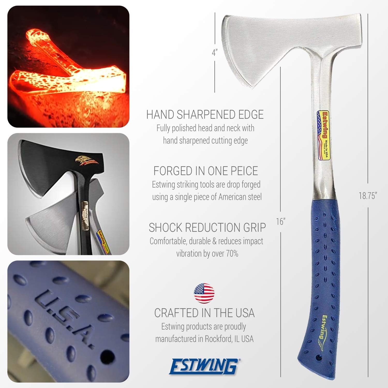 Heavy Duty Camping Axe – Shock Reduction Grip & Nylon Sheath