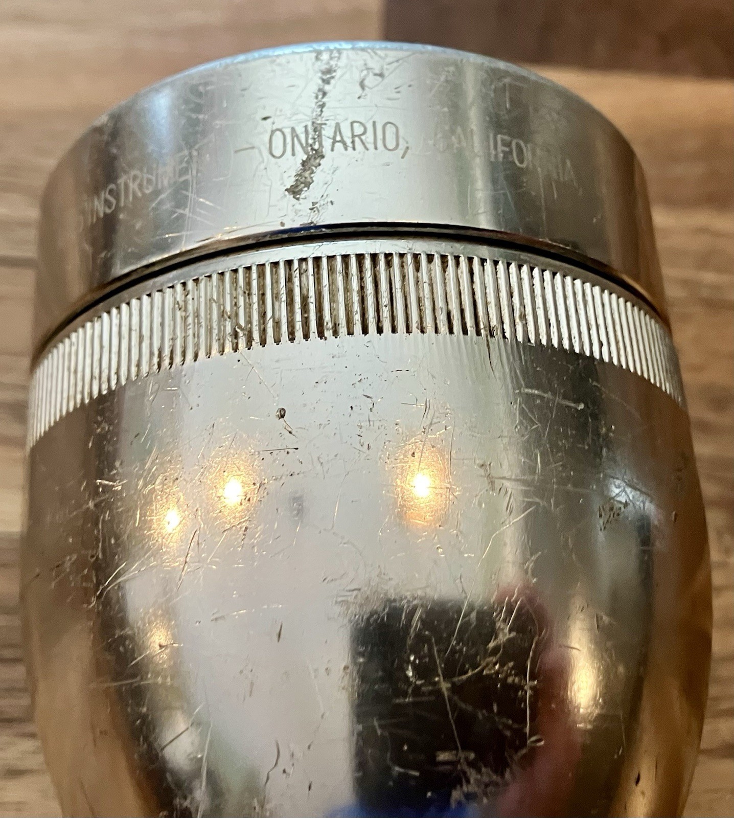Vintage Mag Lite 13″ inch Silver Flashlight Ontario California USA – Untested