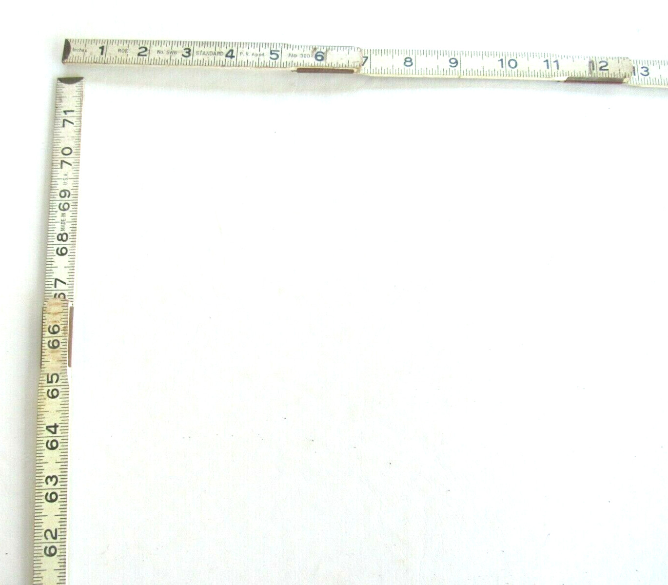 Vtg ROE STANDARD No. 360 SW6 72-Inch Wooden Zig Zag Rule. Made in U.S.A. Used.