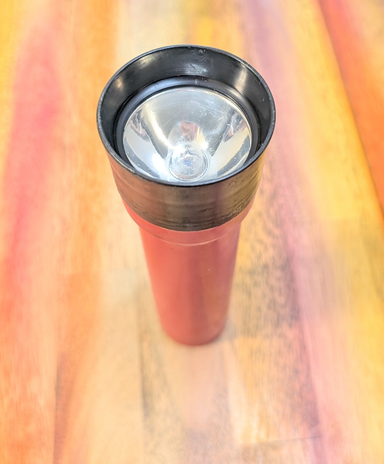 ⭐VTG Eveready Flashlight Red and Black Plastic RETRO Made In USA WORKS RARE