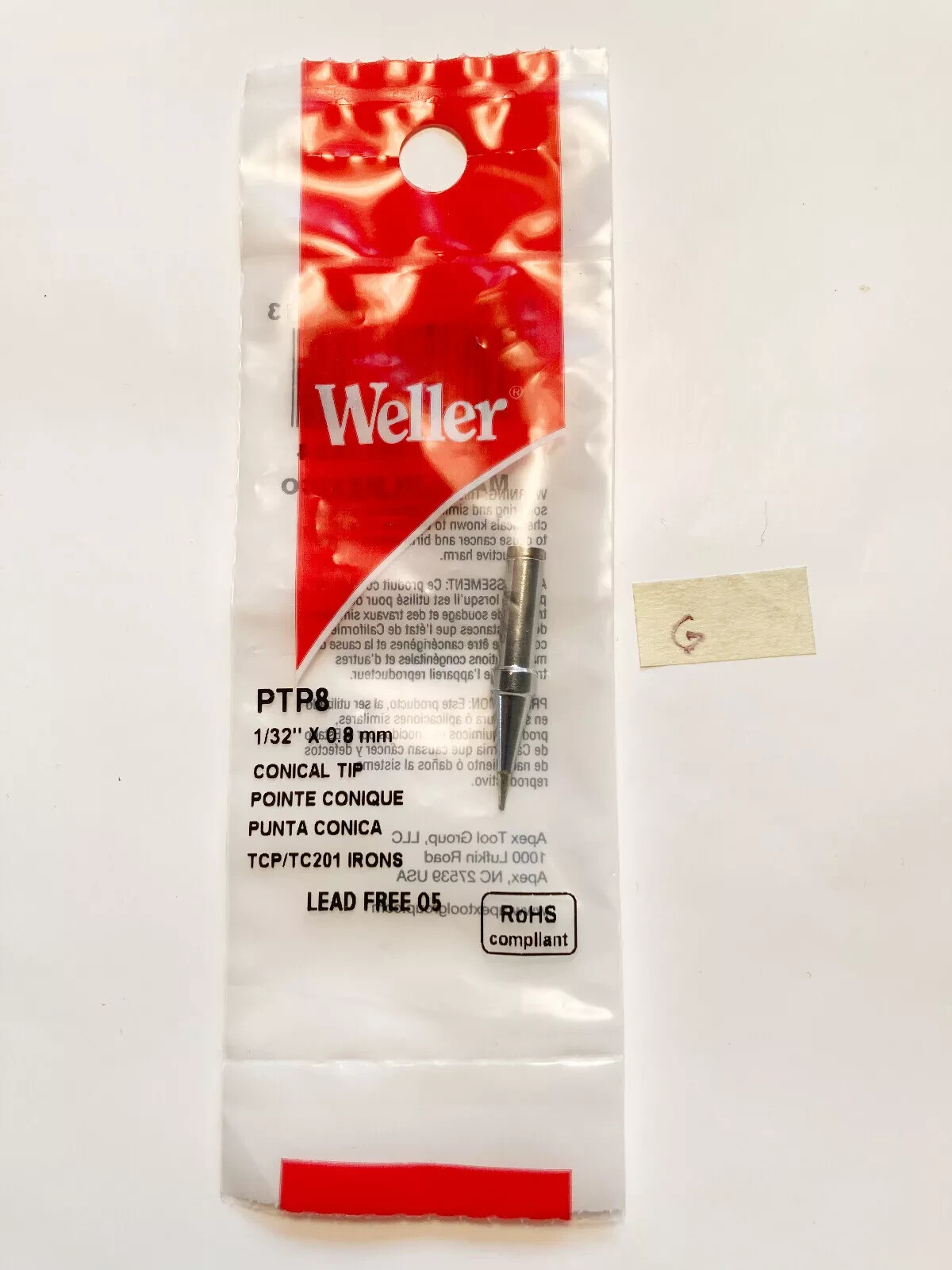 Weller PTP8 – Soldering Tip – 1/32″ x .8mm