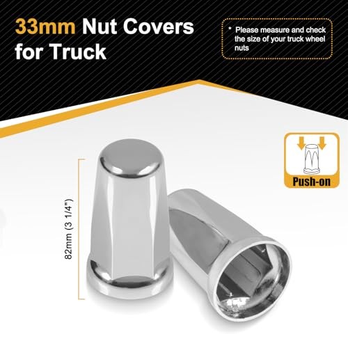 60PCS 33mm Lug Nut Covers for Semi Trucks 60 PCS