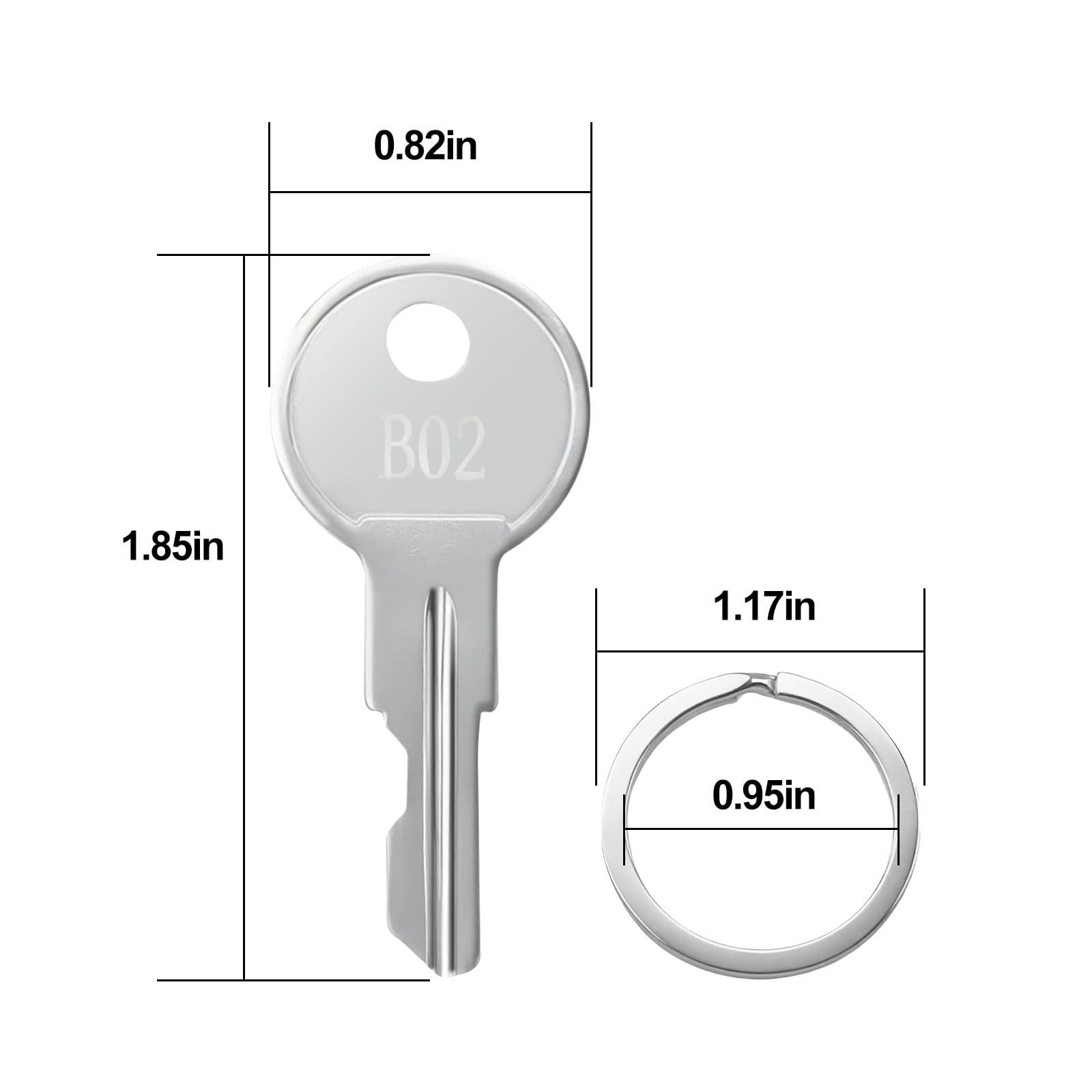 INTHVKIL B02 Replacement Keys for Husky Tool Box, 2 Pack, Pre-Cut Code Silver