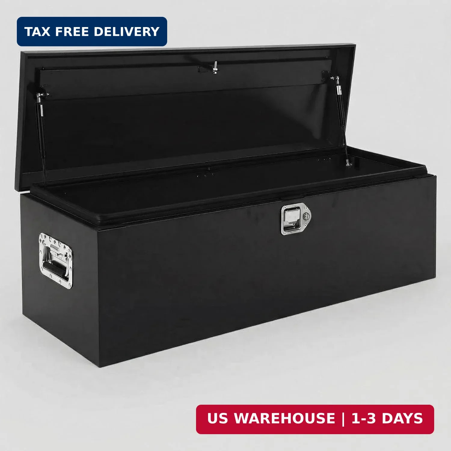 Heavy Duty Steel Metal Tool Box 39″ for Truck Bed, Locking Plate Crossbed Storag