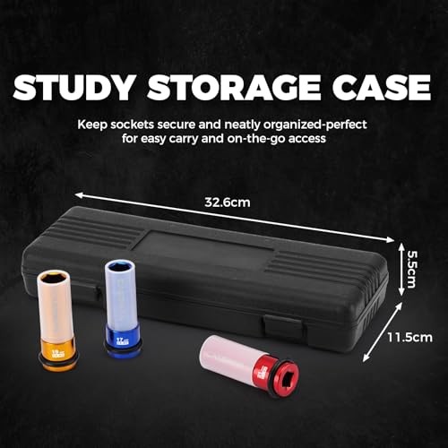 7PCS 1/2″ Drive Deep Lug Nut Impact Socket Set, Non-marring & Thin Wall Wheel