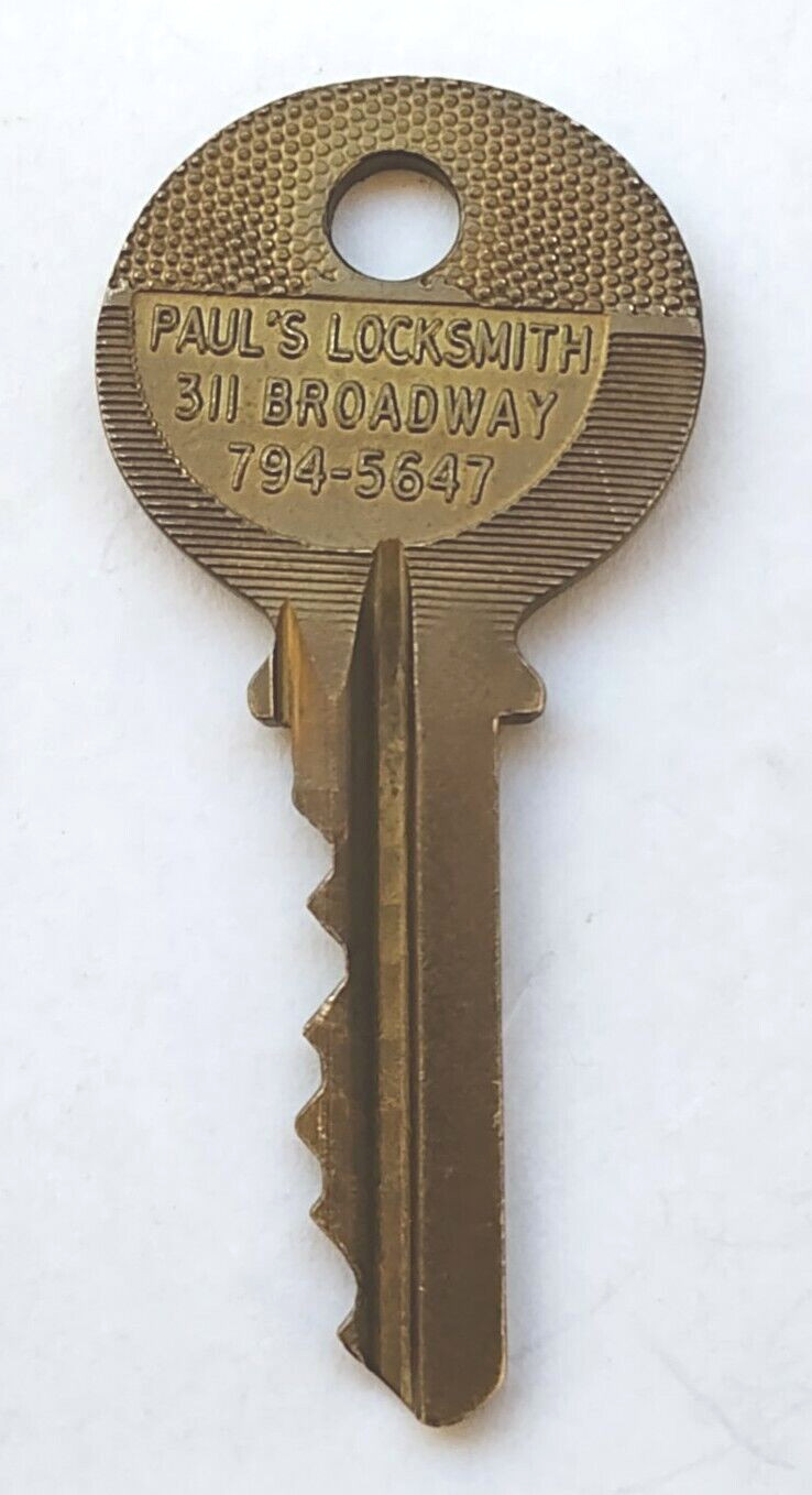 Vintage Paul’s Locksmith 311 Broadway Key 794-5647 Appx. 2″ Replacement Locks