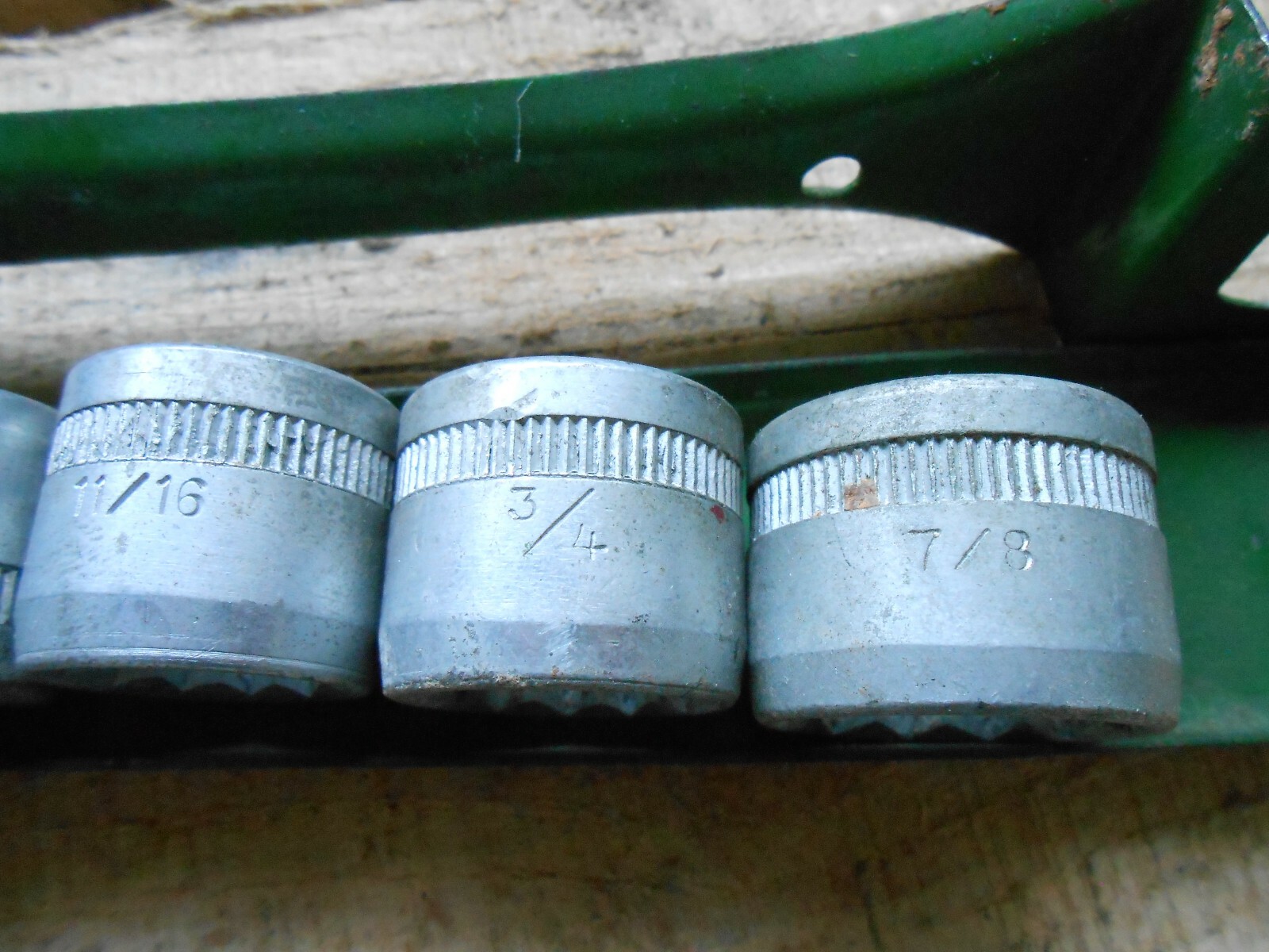 Vintage Partial INDESTRO 1351 Socket Set L Arm Case * 2 X 9/16″ & Japan Hex Bar