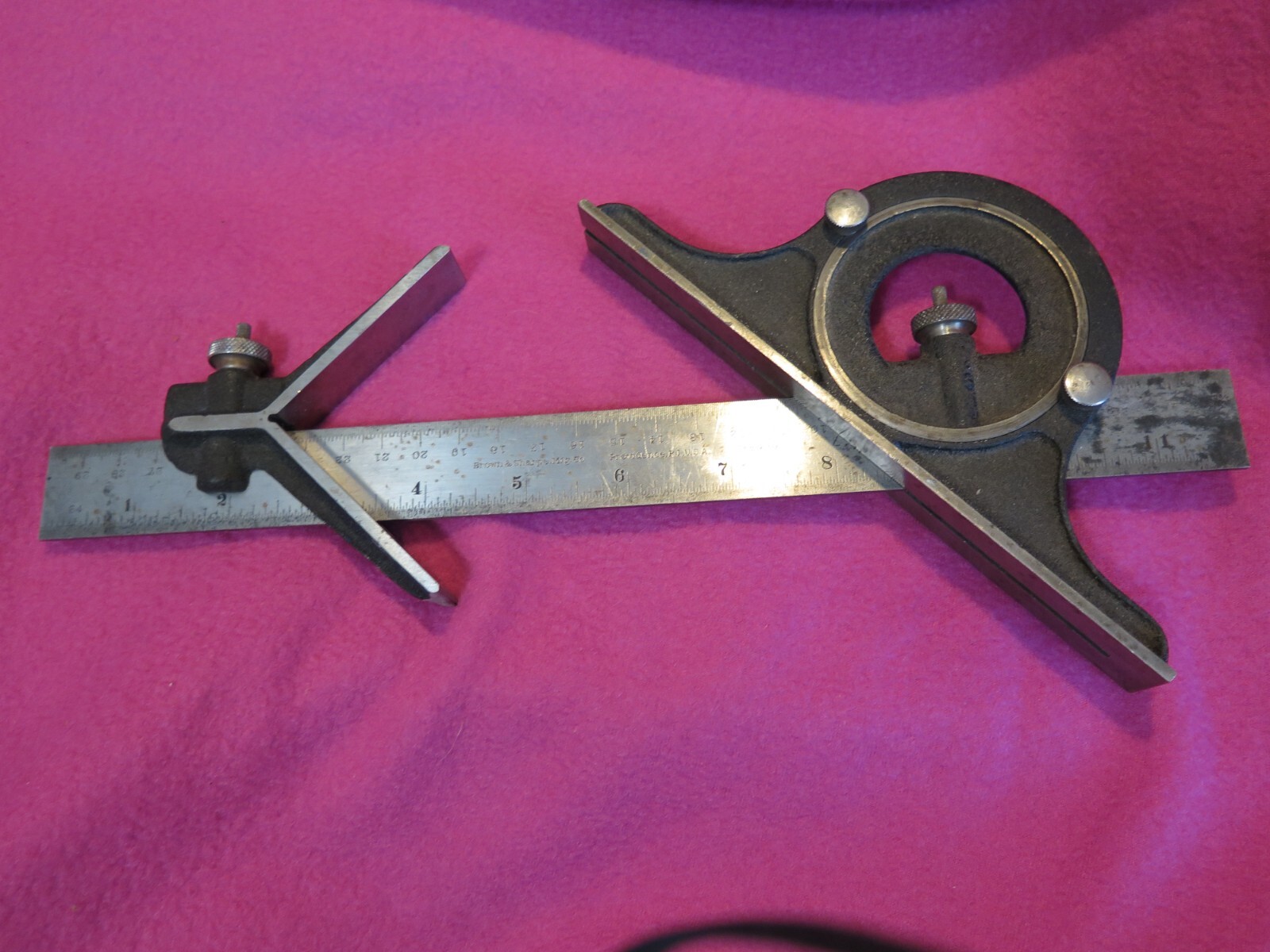 Vintage usa Brown & Sharpe Providence RI combination square level center finder
