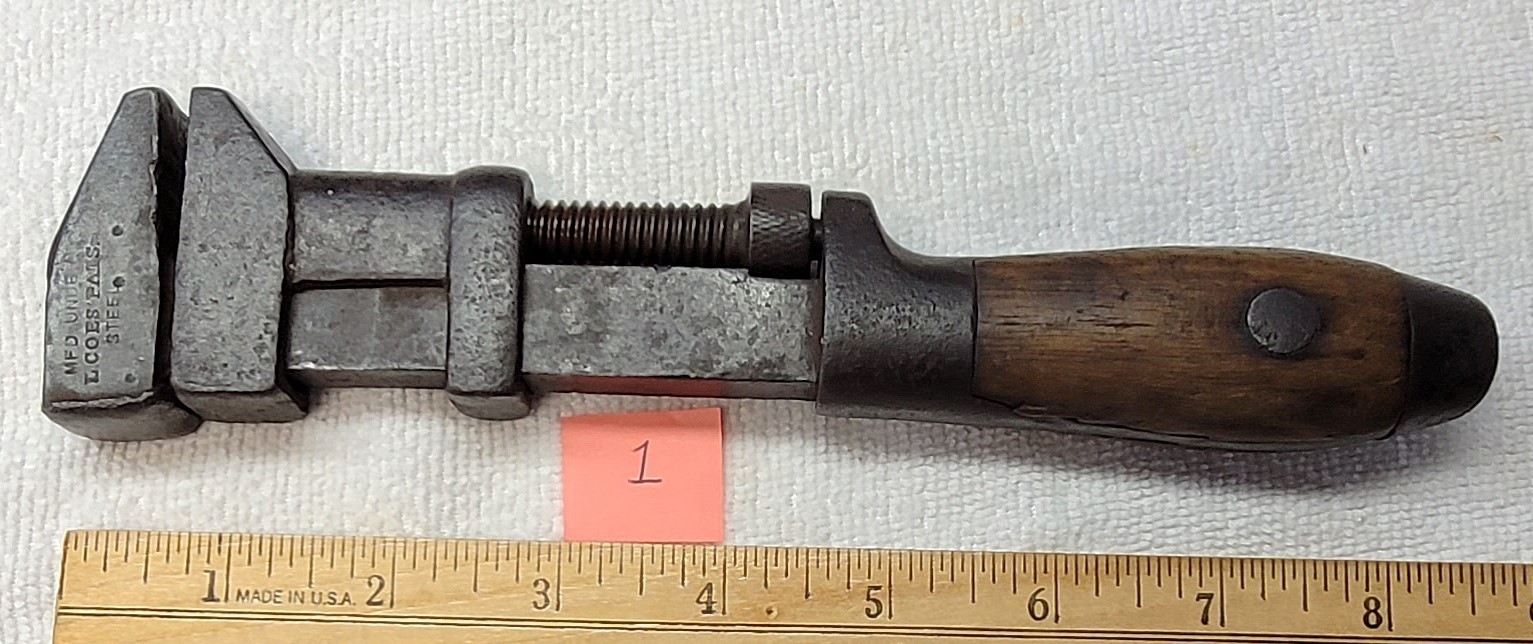 SET OF TWO 100-YEAR-OLD L COES MONKEY WRENCHES-VERY GOOD CONDITION-CLEAN