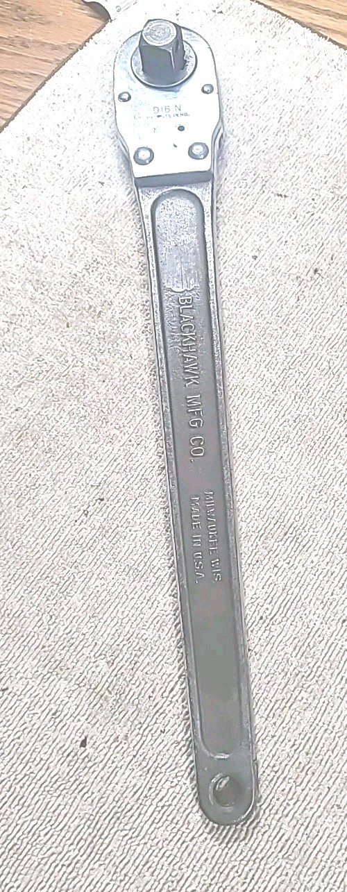 Vintage USA Blackhawk 3/4″ Drive Ratchet Push Through Socket Wrench 916 N TOOL