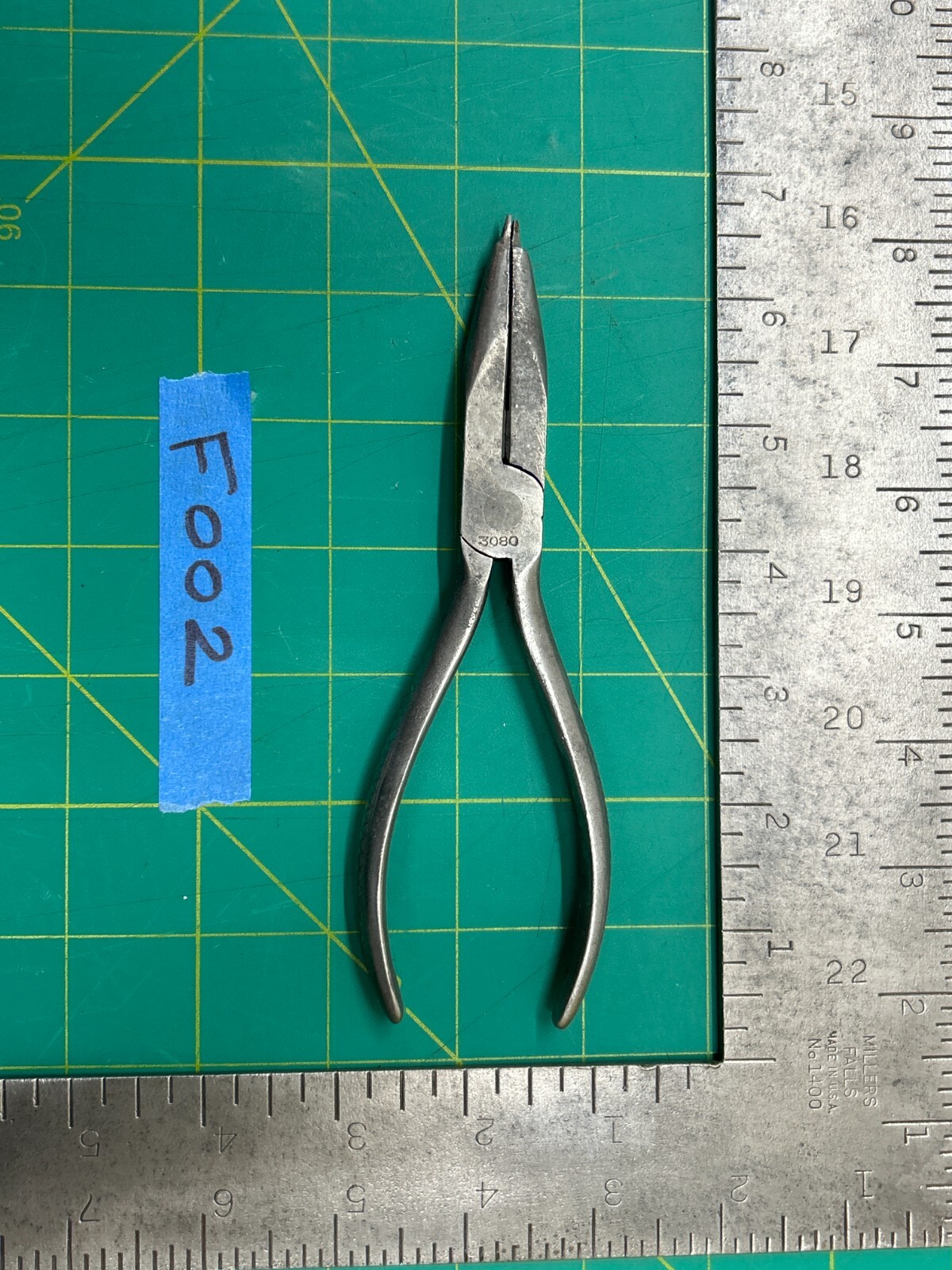 Vintage W-3080 Drop-Forged Long Needle Nose Pliers with Side Cutter Germany Tool