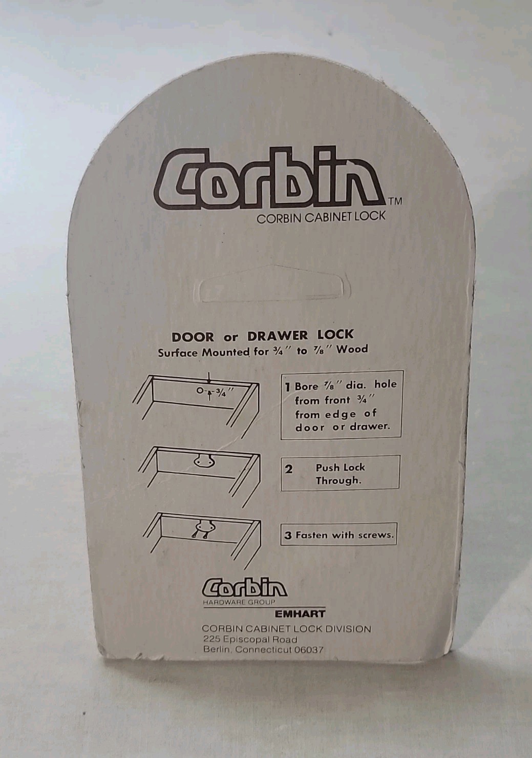 NOS Vintage Corbin Door/Drawer/Dresser Lock Disc Tumbler Security USA SEALED
