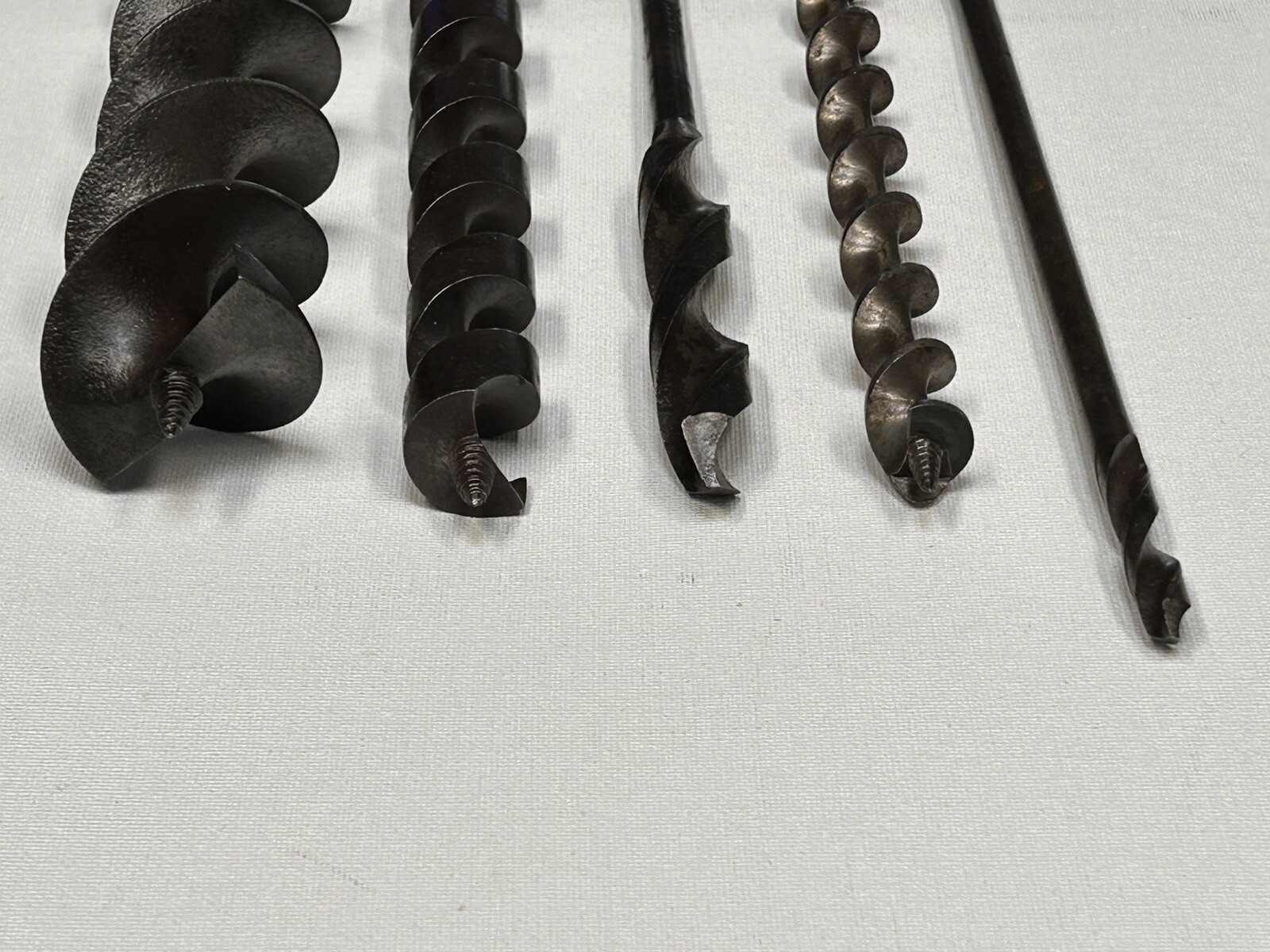 VTG Lot Of 5 Brace Bits#17 Greenlee,3/4,#12 Irwin Bell System,3/8chicago Latrobe