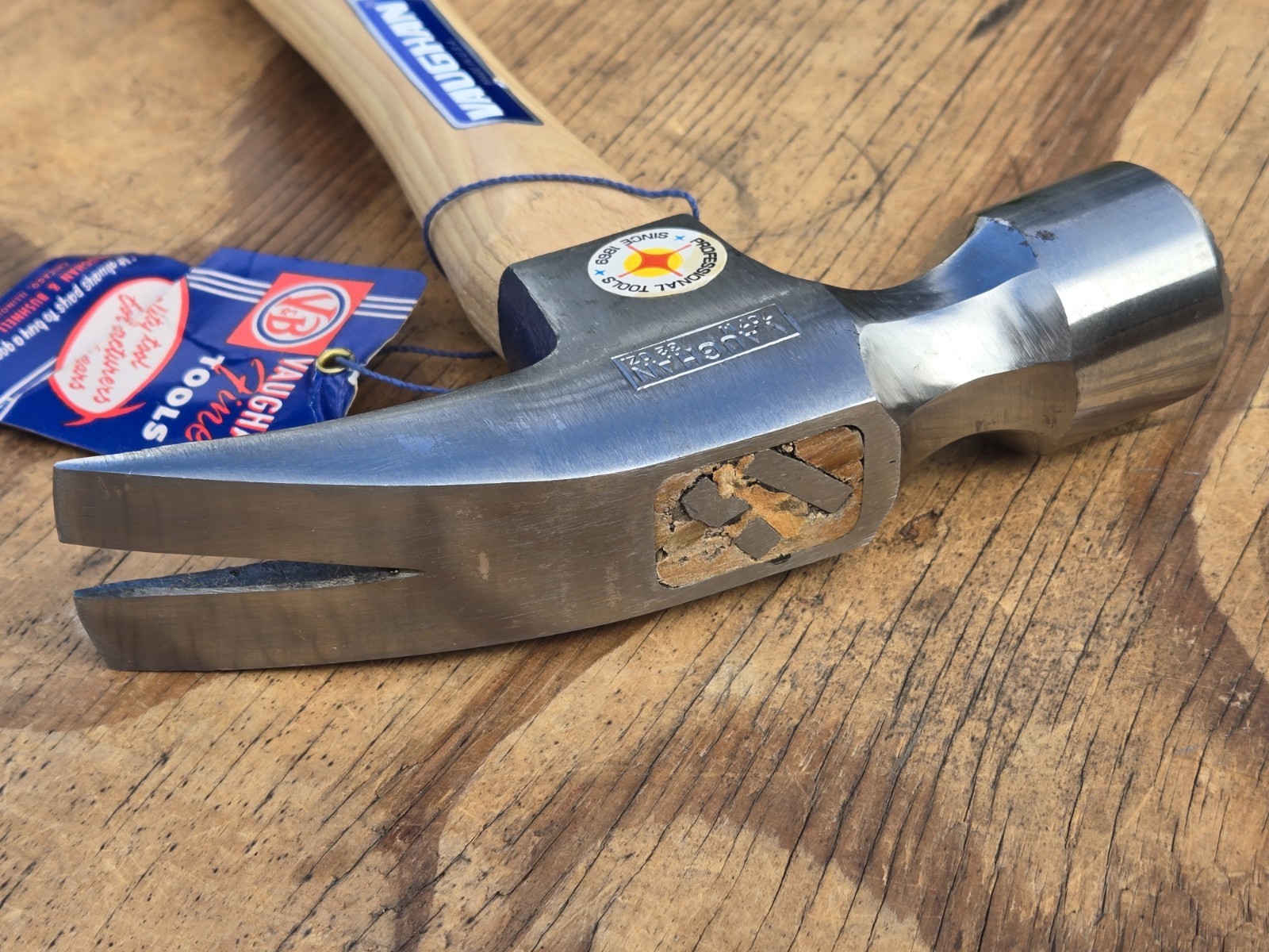 Vntg NOS Vaughan USA 707M 32oz Pittsburgh Steel Framing Hammer Checkered Face