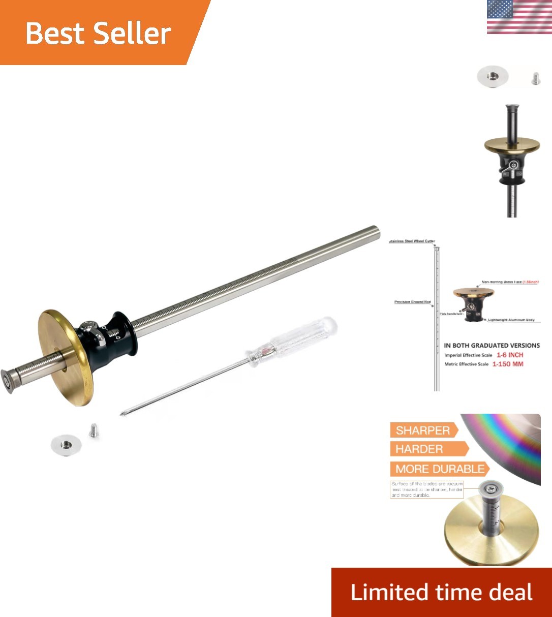 High-Precision Woodworking Marking Gauge with Dual Wheel Cutters – Ultimate Tool