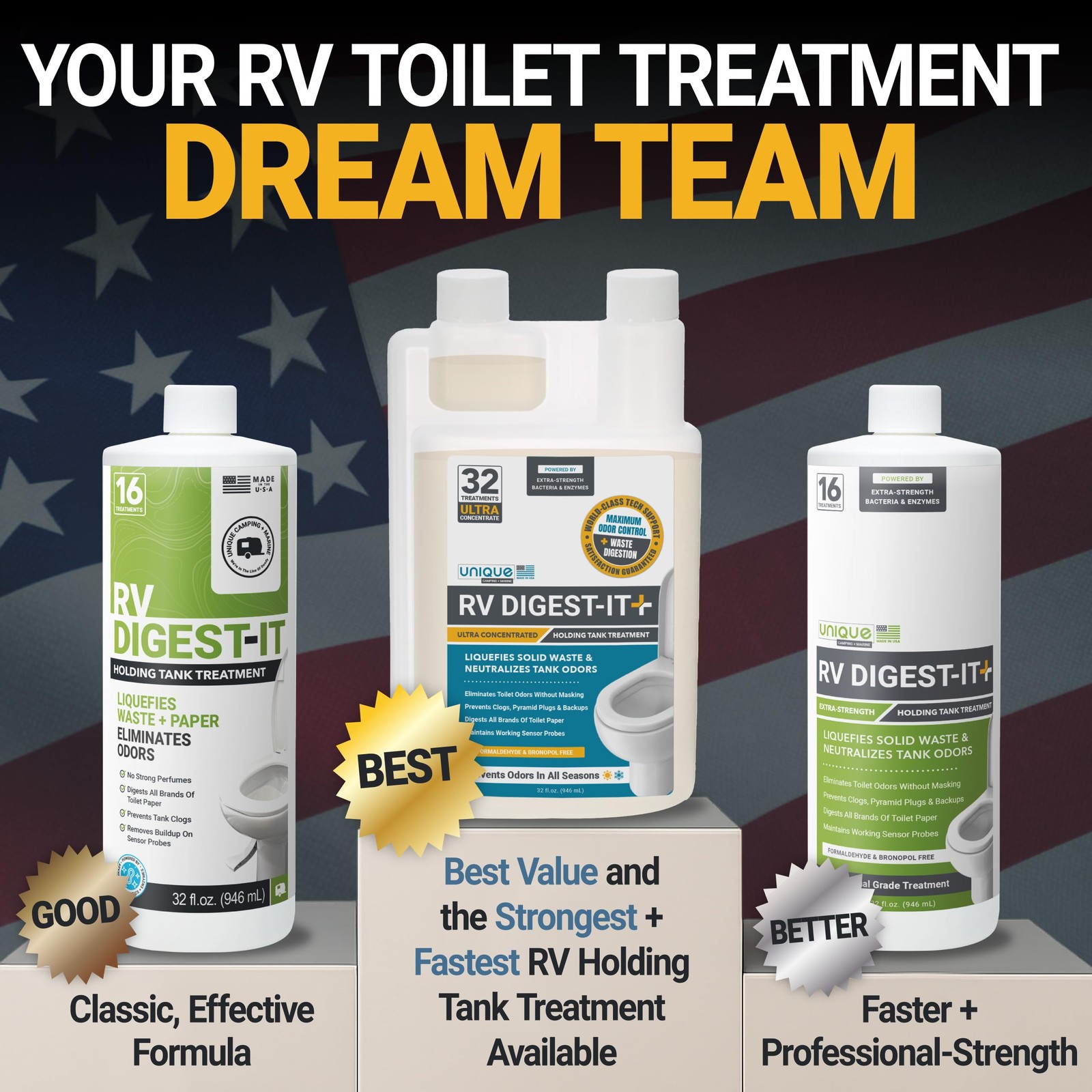 Unique Rv Digest-It Ultra Rv Toilet Treatment 32 Uses Super Concentrated