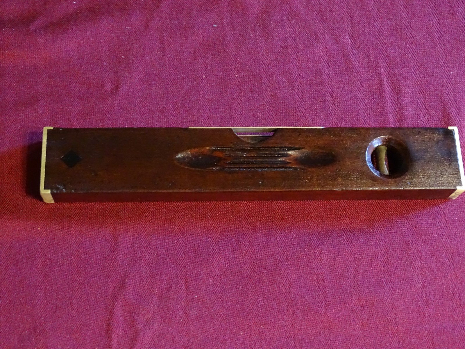 Beautiful Small Stock 12″ H. Disston & Sons Mahogany Adjustable Level & Plumb
