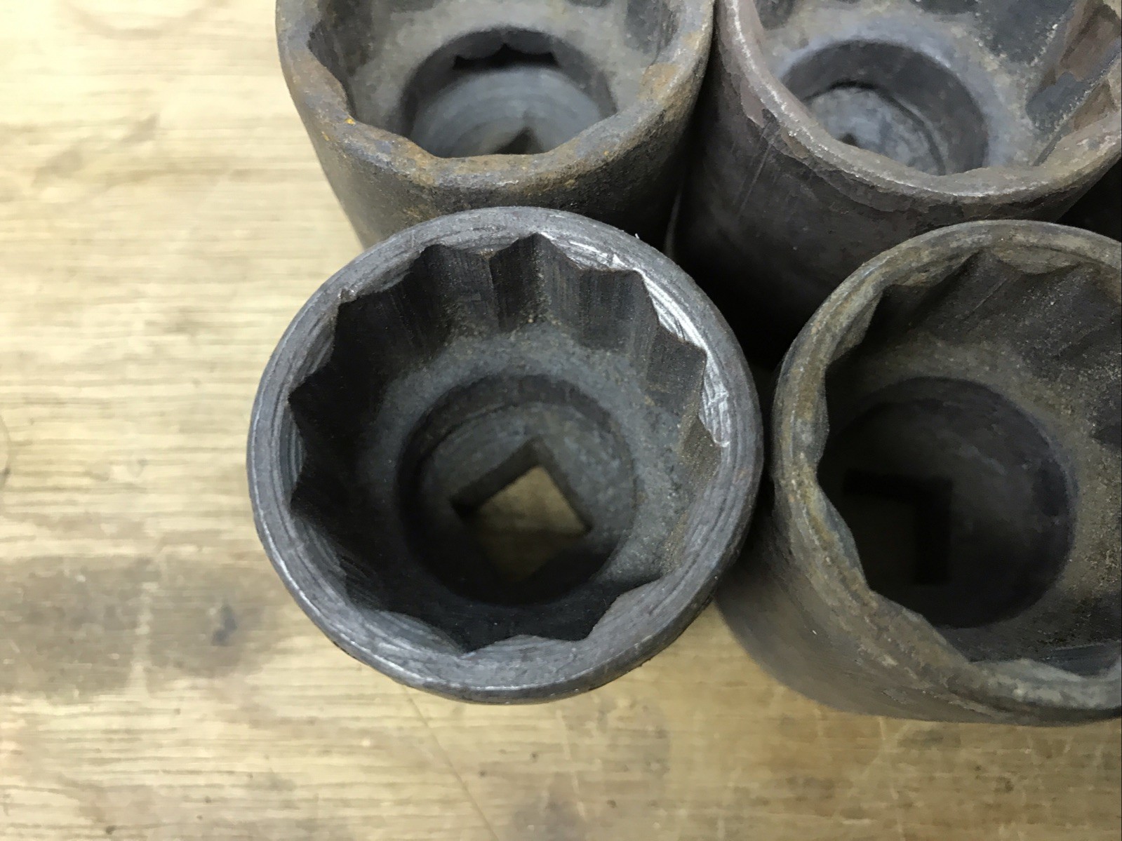 Lot Of 8 Vintage 1/2” Drive 12 Point Sockets 1-1/4” Size Likely Factory Seconds