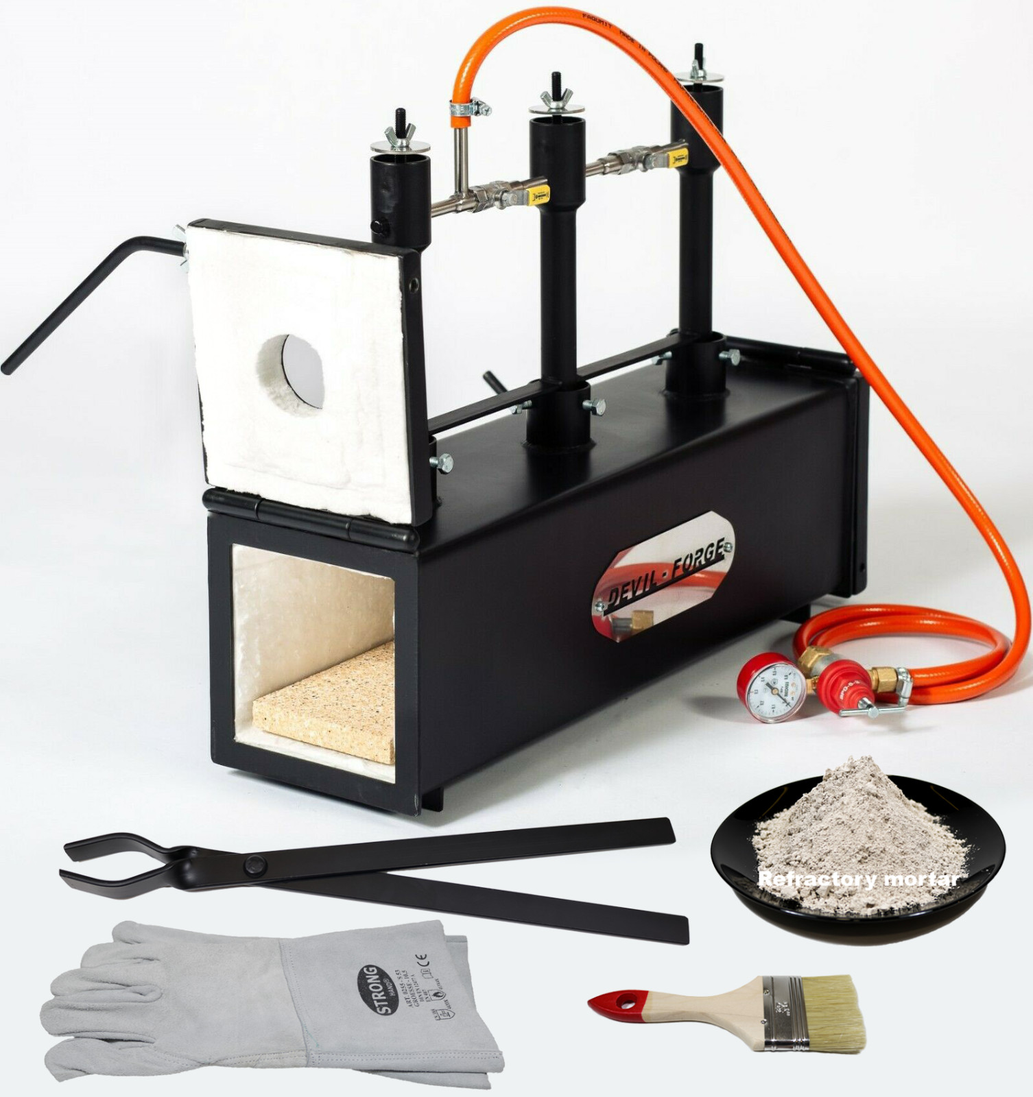 DFPROF3+2D GAS PROPANE FORGE Furnace Burner Knife Making Blacksmith Farrier