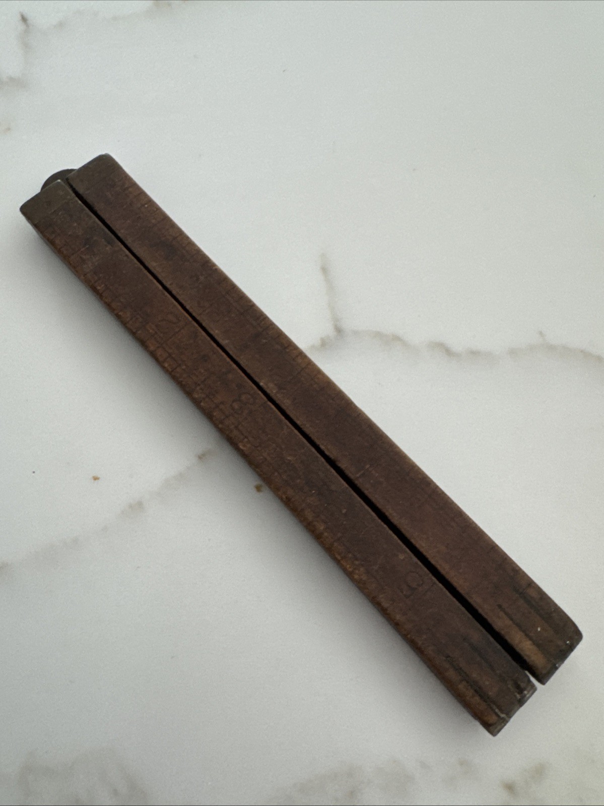 VTG Brass & Wood 24″ Inch Fold Out Wooden Ruler