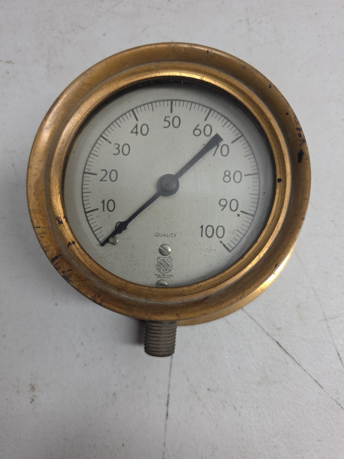 Antique Ashcroft 100 psi Pressure Steam Heating Gauge STEAMPUNK