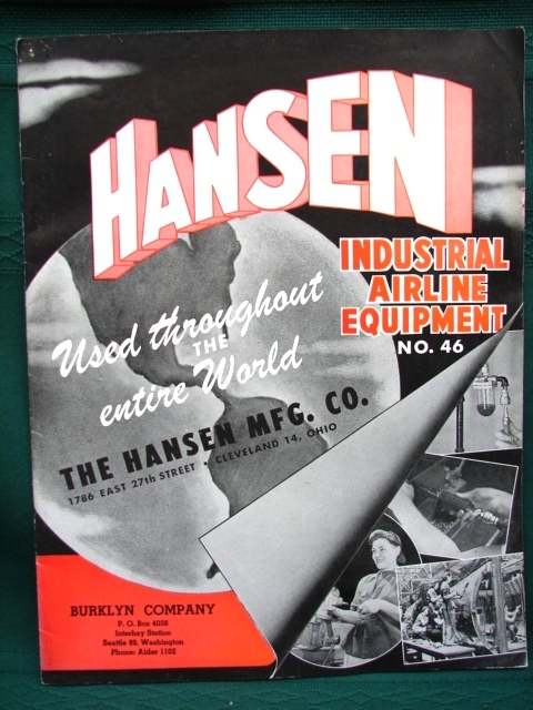 Hansen Industrial Airline Equipment – Pneumatic Connectors – orig 1944 Catalog
