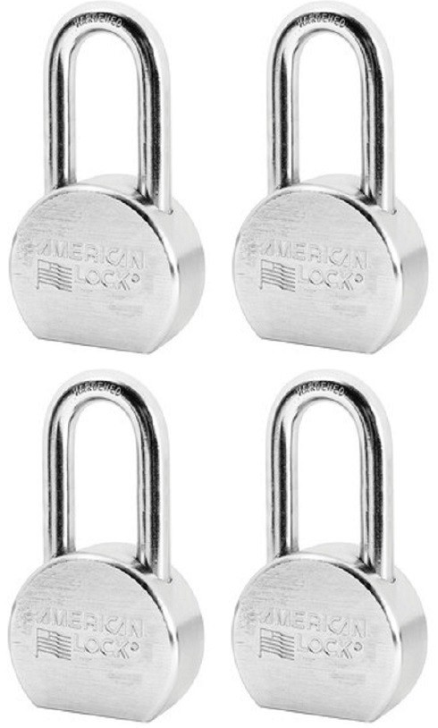 (4) American Lock A703KA35257 2-1/2″ Keyed Alike Case Hardened Steel Padlocks
