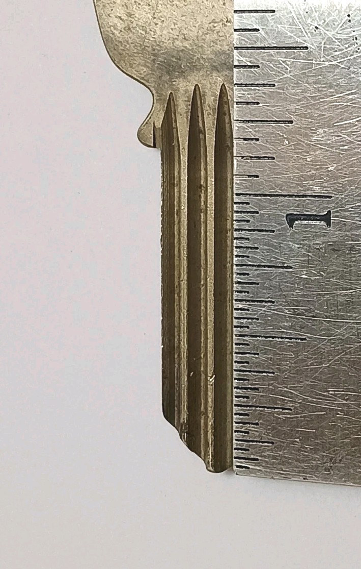 Vintage Key Blank Unknown Maker Unique Rare Grooves, Have Not Seen Another One!